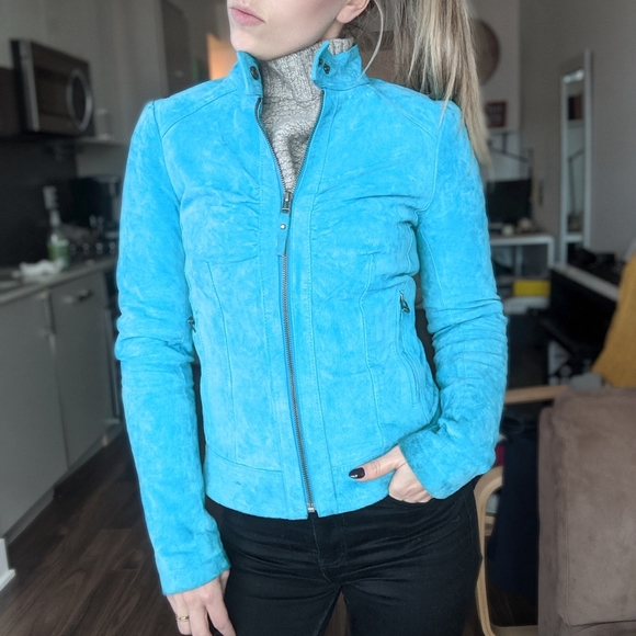 Le chateau suede blue jacket - Picture 3 of 6